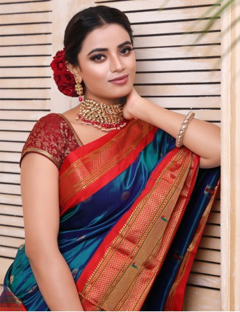 Buy Banarasi paithani sarees with blouse - siri designer collections