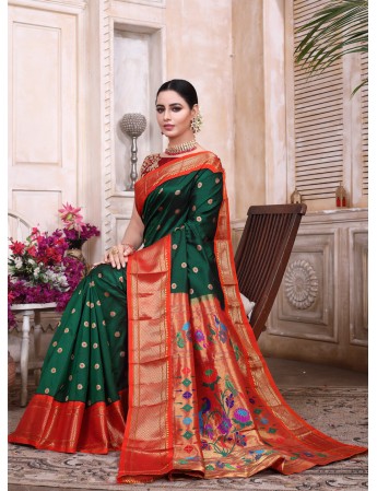 Gopi Soft Silk Kadiyal Muniya Pallu Paithani Saree With Blouse Piece –  Varkala Silk Saree
